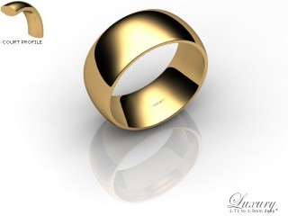 Men's 8.0mm. Luxury Court (Comfort Fit) Wedding Ring: Hallmarked 18ct. Yellow Gold-18YGPP-8.0CHG
