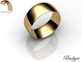 Men's 8.0mm. Budget Court (Comfort Fit) Wedding Ring: Hallmarked 18ct. Yellow Gold-18YGPP-8.0CLG