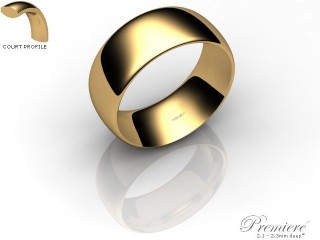 Men's 8.0mm. Premiere Court (Comfort Fit) Wedding Ring: Hallmarked 18ct. Yellow Gold-18YGPP-8.0CXG