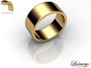 Men's 8.0mm. Luxury Flat Wedding Ring: Hallmarked 18ct. Yellow Gold-18YGPP-8.0FHG