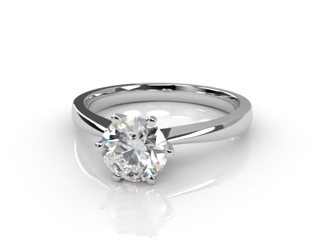 Certificated Round Diamond Solitaire Engagement Ring in Platinum-01-0100-2240