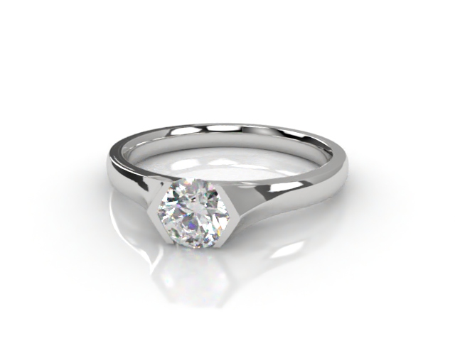 Certificated Round Diamond Solitaire Engagement Ring in Platinum-01-0100-2958
