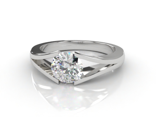 Certificated Round Diamond Solitaire Engagement Ring in Platinum-01-0100-3048