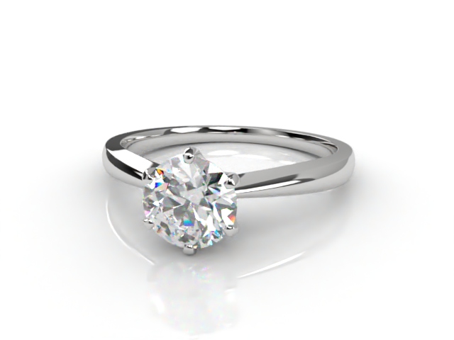 Certificated Round Diamond Solitaire Engagement Ring in Platinum-01-0100-6012