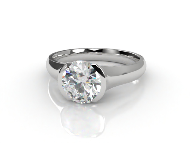 Certificated Round Diamond Solitaire Engagement Ring in Platinum-01-0100-6142