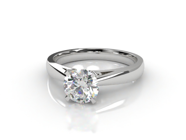 Certificated Round Diamond Solitaire Engagement Ring in Platinum-01-0100-6158