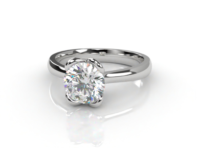 Certificated Round Diamond Solitaire Engagement Ring in Platinum-01-0101-8046