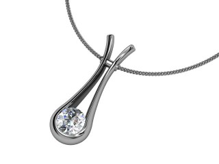 Designer Diamond Pendant and Chain,  18ct. White Gold-01-01134