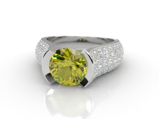 Natural Yellow Sapphire and Diamond Ring. Platinum (950)-01-0123-9003
