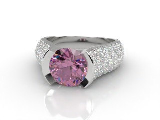 Natural Pink Sapphire and Diamond Ring. Platinum (950)-01-0124-9003