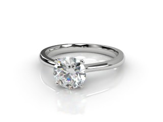 Certificated Round Diamond Solitaire Engagement Ring in 18ct. White Gold-01-0500-0001