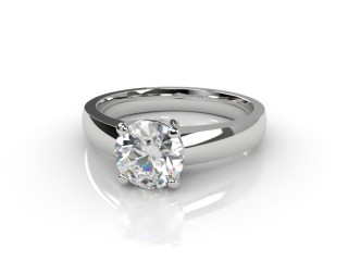 Certificated Round Diamond Solitaire Engagement Ring in 18ct. White Gold-01-0500-1923