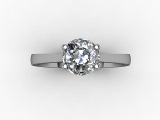Certificated Round Diamond Solitaire Engagement Ring in 18ct. White Gold - 9
