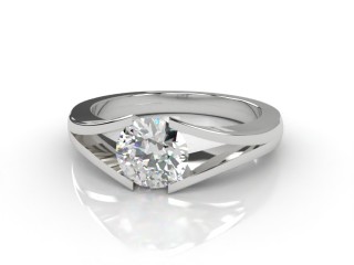 Certificated Round Diamond Solitaire Engagement Ring in 18ct. White Gold-01-0500-3048