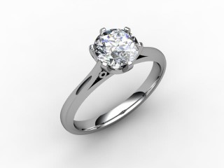 Certificated Round Diamond Solitaire Engagement Ring in 18ct. White Gold - 12