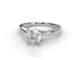 Certificated Round Diamond Solitaire Engagement Ring in 18ct. White Gold-01-0500-6017