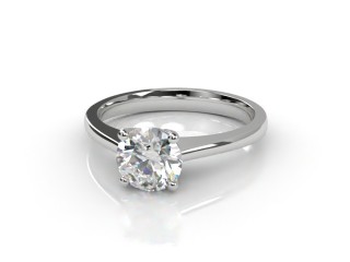 Certificated Round Diamond Solitaire Engagement Ring in 18ct. White Gold-01-0500-6019