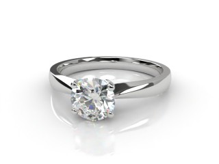 Certificated Round Diamond Solitaire Engagement Ring in 18ct. White Gold-01-0500-6027