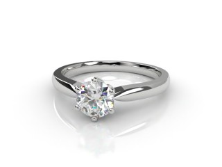 Certificated Round Diamond Solitaire Engagement Ring in 18ct. White Gold-01-0500-6029