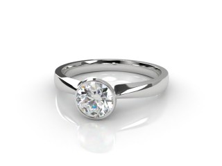 Certificated Round Diamond Solitaire Engagement Ring in 18ct. White Gold-01-0500-6032