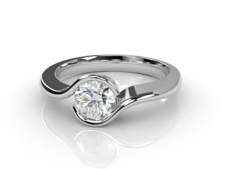 Certificated Round Diamond Solitaire Engagement Ring in 18ct. White Gold-01-0500-6050