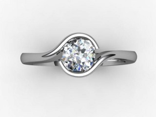 Certificated Round Diamond Solitaire Engagement Ring in 18ct. White Gold - 9