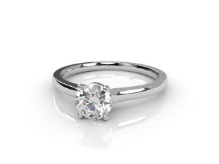 Certificated Round Diamond Solitaire Engagement Ring in 18ct. White Gold-01-0500-6140
