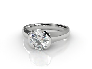 Certificated Round Diamond Solitaire Engagement Ring in 18ct. White Gold-01-0500-6142