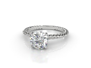 Certificated Round Diamond Solitaire Engagement Ring in 18ct. White Gold-01-0500-6147