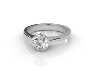 Certificated Round Diamond Solitaire Engagement Ring in 18ct. White Gold-01-0500-6149