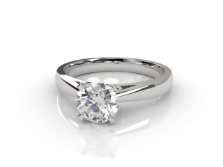 Certificated Round Diamond Solitaire Engagement Ring in 18ct. White Gold-01-0500-6158