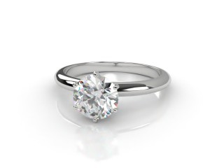 Certificated Round Diamond Solitaire Engagement Ring in 18ct. White Gold-01-0500-6159