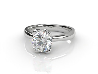 Certificated Round Diamond Solitaire Engagement Ring in 18ct. White Gold