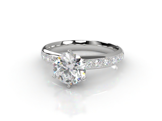 Certificated Round Diamond in 18ct. White Gold - Main Picture