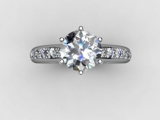 Engagement Ring: Diamond-Set Band Round - 9