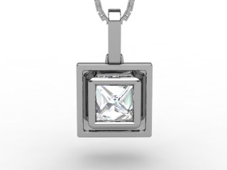 1.42cts. Certified Princess-Cut Diamond Halo Pendant & Chain - 9