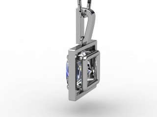0.73cts. Certified Princess-Cut Diamond Halo Pendant & Chain - 6