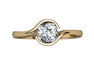 Certificated Round Diamond Solitaire Engagement Ring in 18ct. Yellow Gold - 9