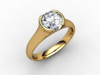 Certificated Round Diamond Solitaire Engagement Ring in 18ct. Yellow Gold - 12