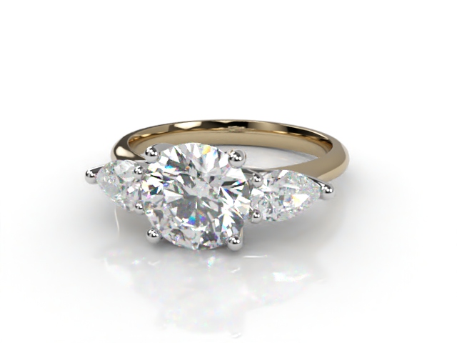 Engagement Ring: 3 Stone Round+