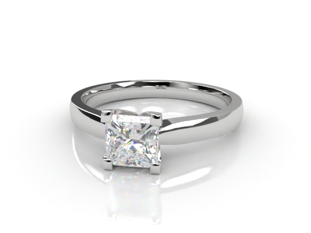 Certificated Princess-Cut Diamond Solitaire Engagement Ring in Platinum-02-0100-0851