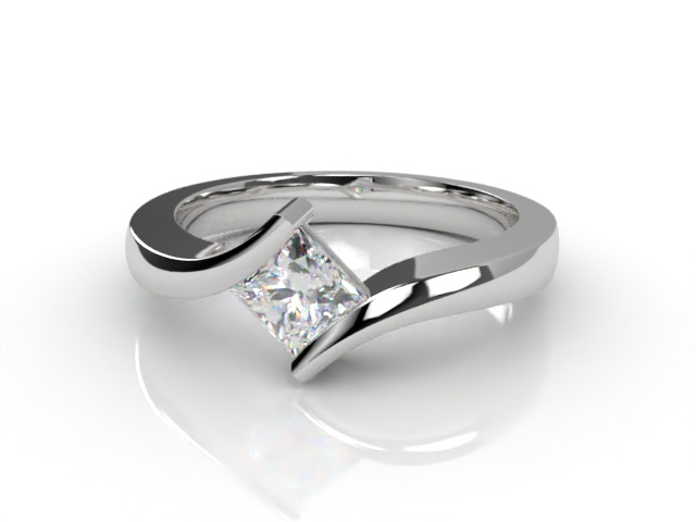 Certificated Princess-Cut Diamond Solitaire Engagement Ring in Platinum-02-0100-2245
