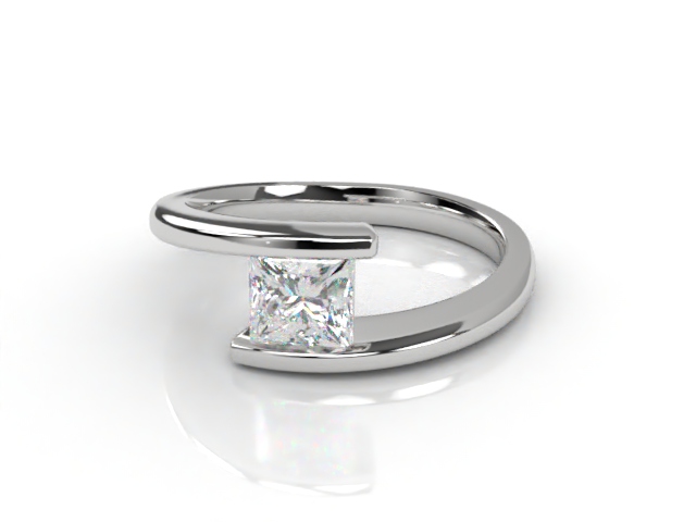 Certificated Princess-Cut Diamond Solitaire Engagement Ring in Platinum-02-0100-2248