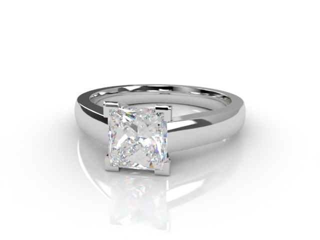 Certificated Princess-Cut Diamond Solitaire Engagement Ring in Platinum-02-0100-2276