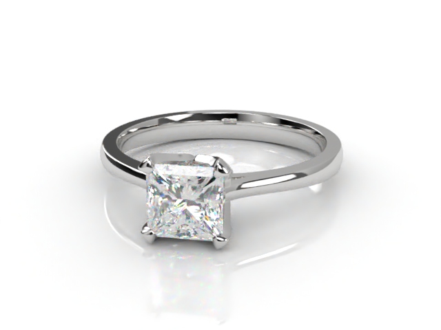 Certificated Princess-Cut Diamond Solitaire Engagement Ring in Platinum-02-0100-2964