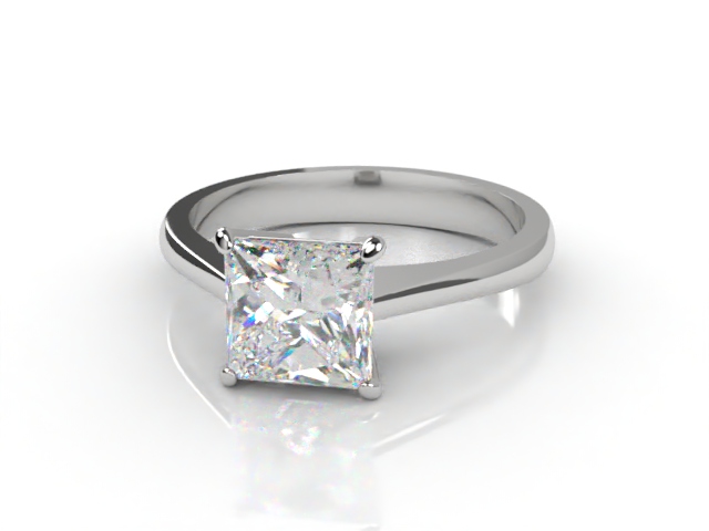 Certificated Princess-Cut Diamond Solitaire Engagement Ring in Platinum-02-0100-6051