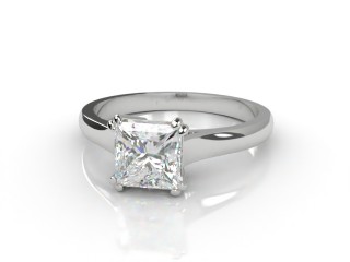 Certificated Princess-Cut Diamond Solitaire Engagement Ring in Platinum