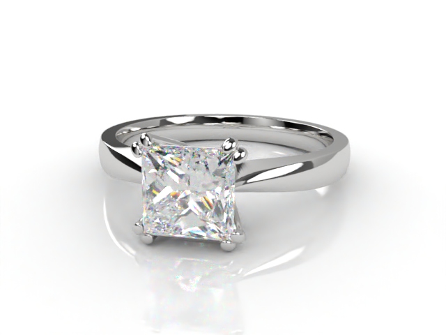 Certificated Princess-Cut Diamond Solitaire Engagement Ring in Platinum