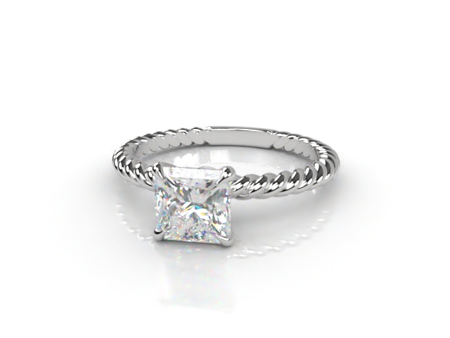 Certificated Princess-Cut Diamond Solitaire Engagement Ring in Platinum-02-0100-6164