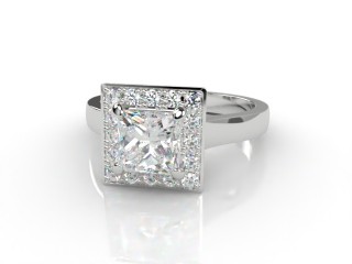 Certificated Princess-Cut Diamond in Platinum-02-0100-8917